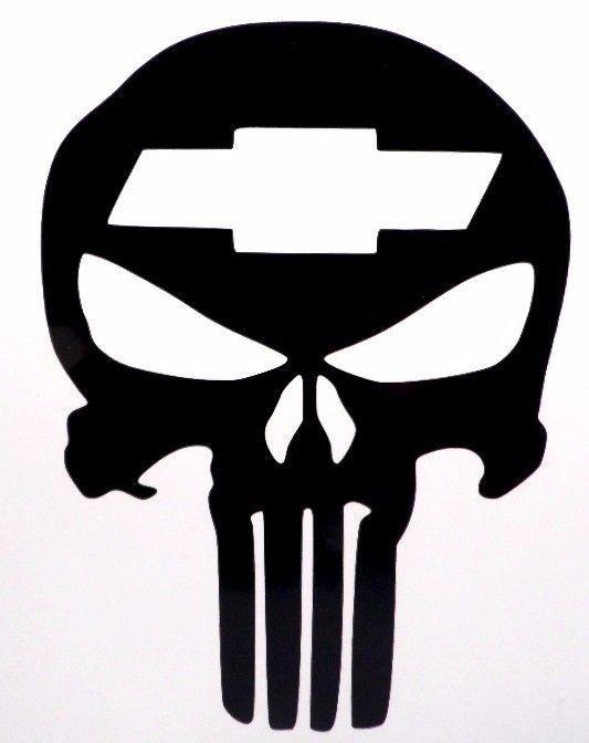 Chevy Skull Logo - Punisher Skull Chevy Cool Car Truck Window Vinyl Decal Sticker ...