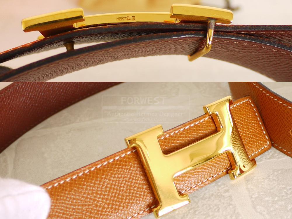 Gold H Logo - Authentic Hermes H Logo Reversible Belt Brown Gold Courchevel 68 ...