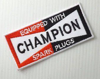 Blank Champion Spark Plug Logo - Spark plug patch | Etsy