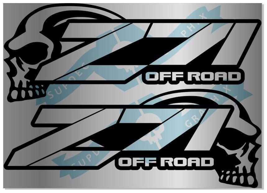 Chevy Skull Logo - Product: 2 X Chevy SKULL Z71 4x4 OFF ROAD Decal Silverado Vinyl Sticker