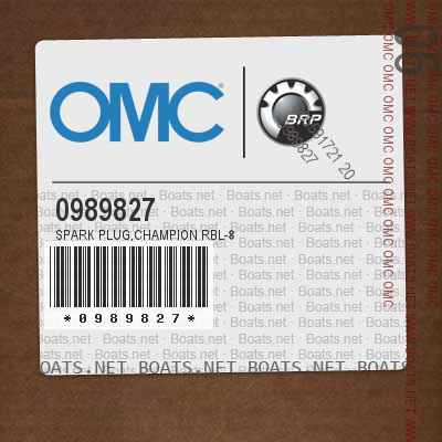 Blank Champion Spark Plug Logo - OMC 0989827 - SPARK PLUG,Champion RBL-8 - Boats.net