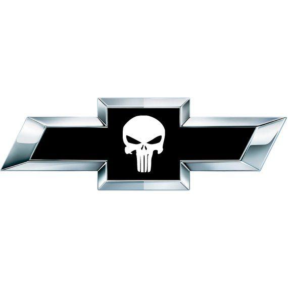 Chevy Skull Logo - 2 White Skull Vinyl Sheets for Chevy / Chevrolet Emblem Bowtie | Etsy