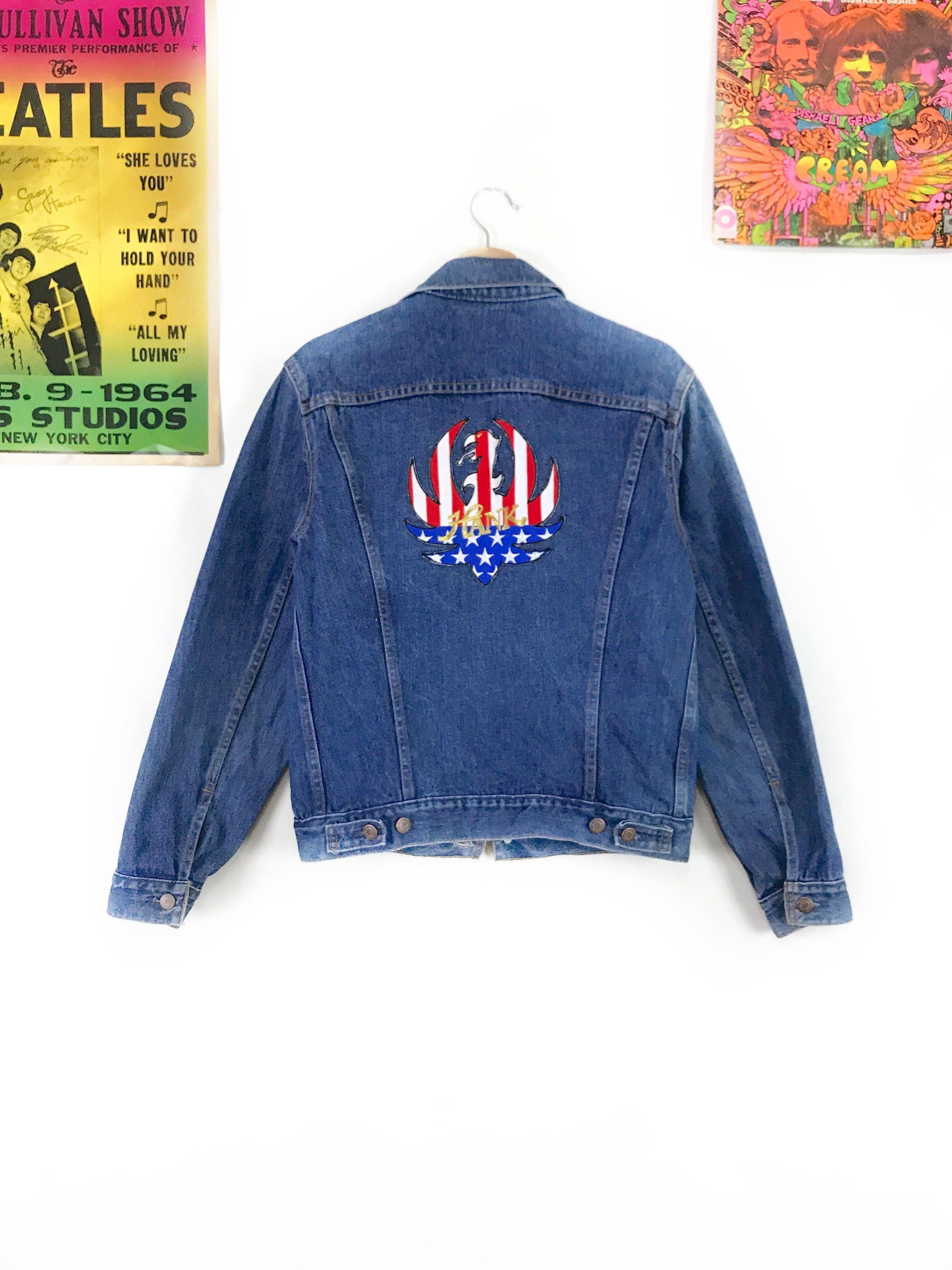 Vintage Hank Logo - Vintage Hank Williams jacket, 1980s denim jacket, Hank Williams Jr ...