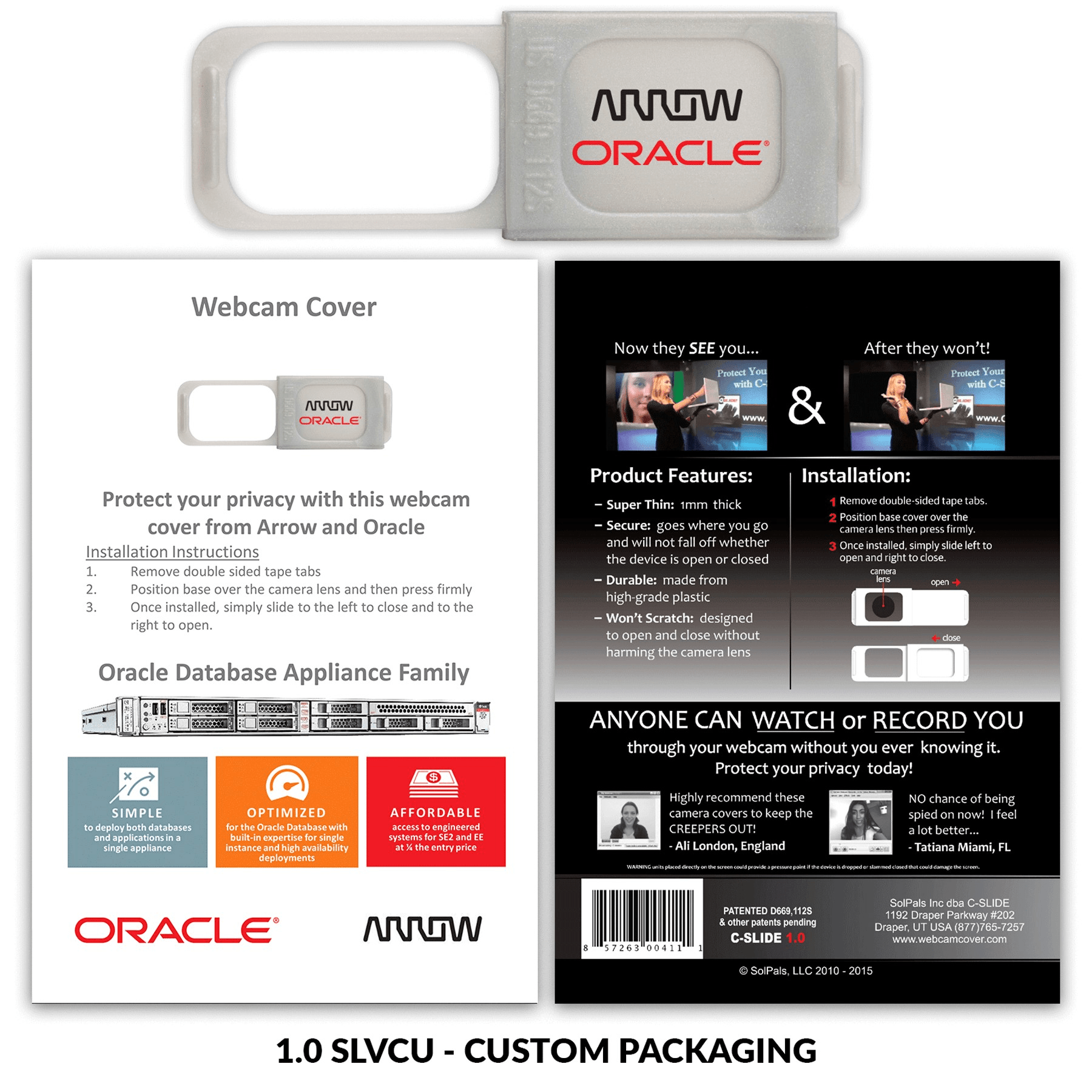 Custom C Logo - C-SLIDE Webcam Cover 1.0 – Silver + Custom Packaging | Branded ...