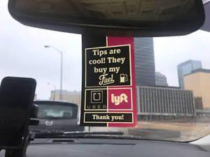 Tips for Uber Car Logo - Uber Lyft Tip Sign W@@W Mirror hanger Window Decal Logo car Tips ...