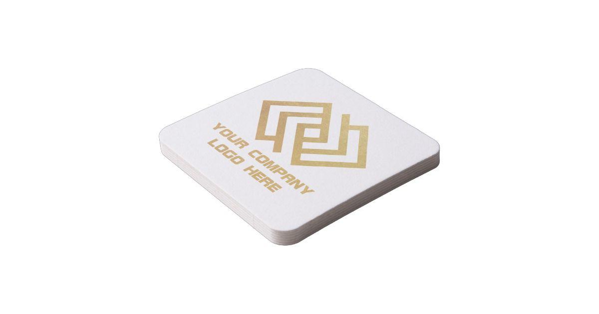 Square Company Logo - Your Company Logo Coasters Square White | Zazzle.co.uk