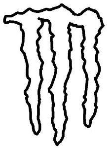 Black and White Monster Logo - Monster Logo Stencil Skate Art Painting Airbrush Bodywork Mylar A4