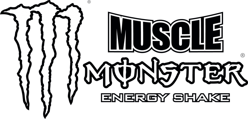 Black and White Monster Logo - Muscle Monster