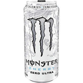 Black and White Monster Logo - Monster Energy Drink, Zero Ultra, 16 oz, 24 ct