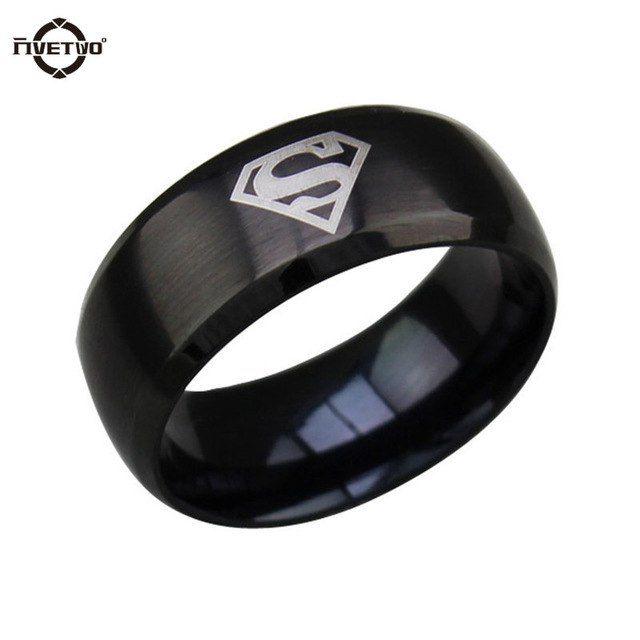 3 Rings Logo - FIVETWOO IL026 Jewelry Simple Superman Logo Finger Ring For Man 3