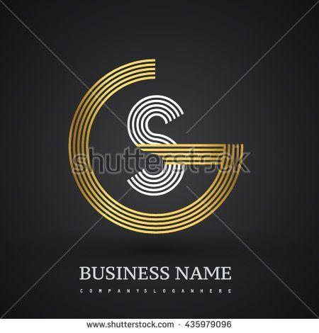 Blue Gold Circle Logo - Letter SG or GS linked logo design circle G shape. Elegant gold and ...