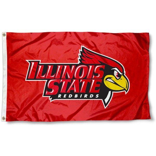 ISU Redbird Logo - Illinois State Red Logo Flag and Polyester Flag for ISU Redbirds