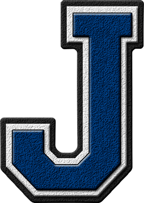 Blue Letter J Logo - Presentation Alphabets: Royal Blue Varsity Letter J