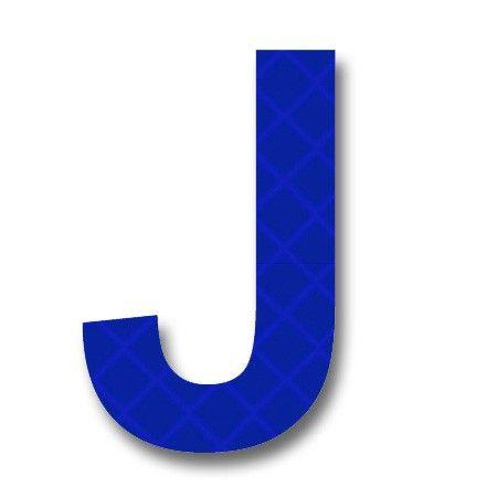 Blue Letter J Logo - AfterGlow - Retroreflective 2 inch Letter 