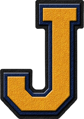Blue Letter J Logo - Presentation Alphabets: Gold & Navy Blue Varsity Letter J