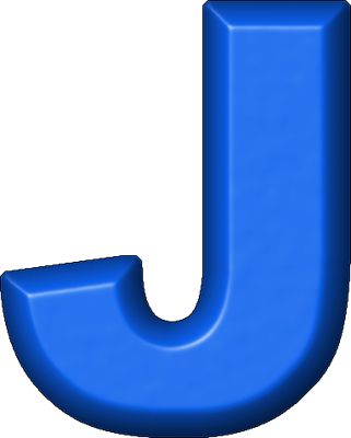 Blue Letter J Logo - Presentation Alphabets: Blue Refrigerator Magnet J