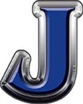 Blue Letter J Logo - Reflective Decal, Sticker Letter J. Weston Ink