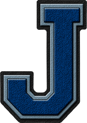 Blue Letter J Logo - Presentation Alphabets: Royal Blue & Columbia Blue Varsity Letter J