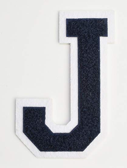 Blue Letter J Logo - Varsity Letter Patches Navy Blue Embroidered