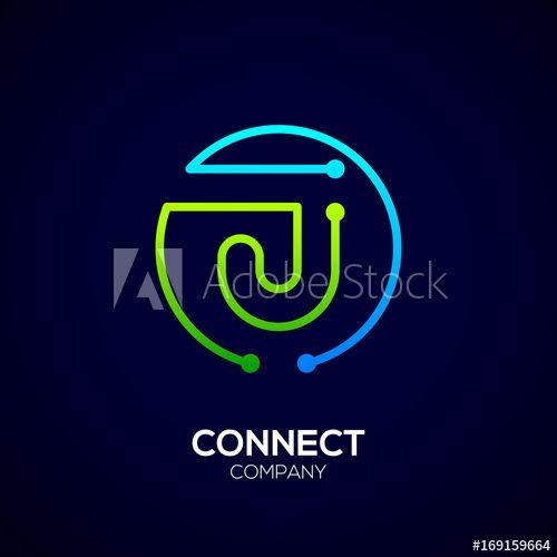 Blue Letter J Logo - Letter J logo, Circle shape symbol, green and blue color, Technology ...