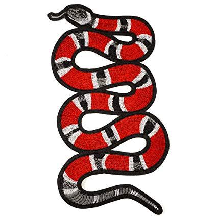 Red Snake Logo - Amazon.com: Red Snake Embroidered Iron-On Applique Patch, Embroidery ...