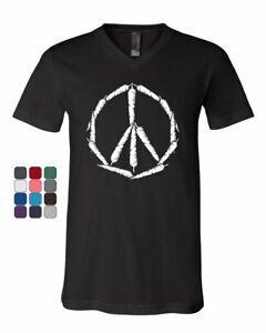 Hippie Smoking Logo - Peace Sign Weed Joints V Neck T Shirt Smoking 420 Hippie Pot
