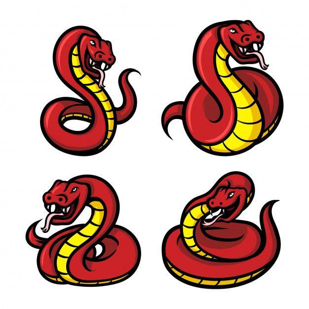 Red Snake Logo - Red snake mascots logo Vector
