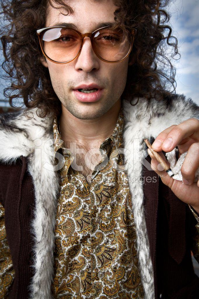 Hippie Smoking Logo - Young Hippie Man Smoking Marijuana Cigarette Stock Photos ...