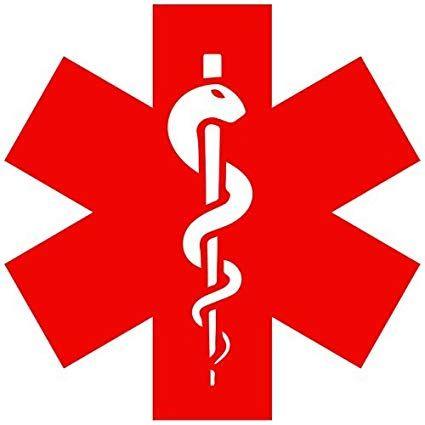 Red Snake Logo - Set of 3 Snake Staff Medical Symbol Decal