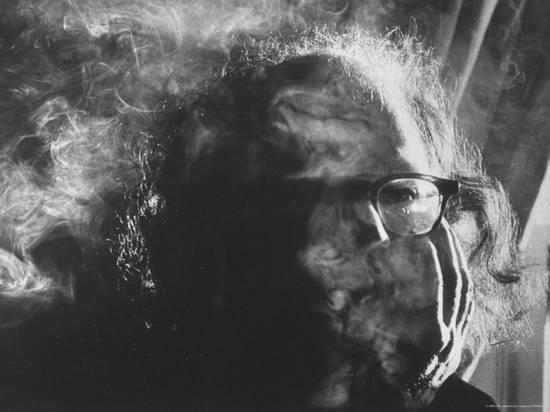 Hippie Smoking Logo - Hippie Poet Allen Ginsberg Smoking Premium Photographic Print