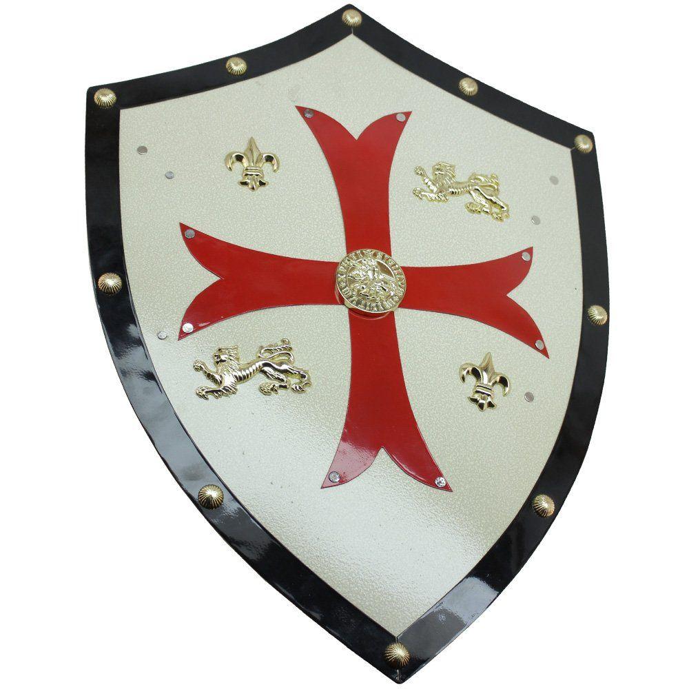 Crusader Shield Logo - Amazon.com : Swordsaxe Medieval Royal Knight Crusader Shield W Red