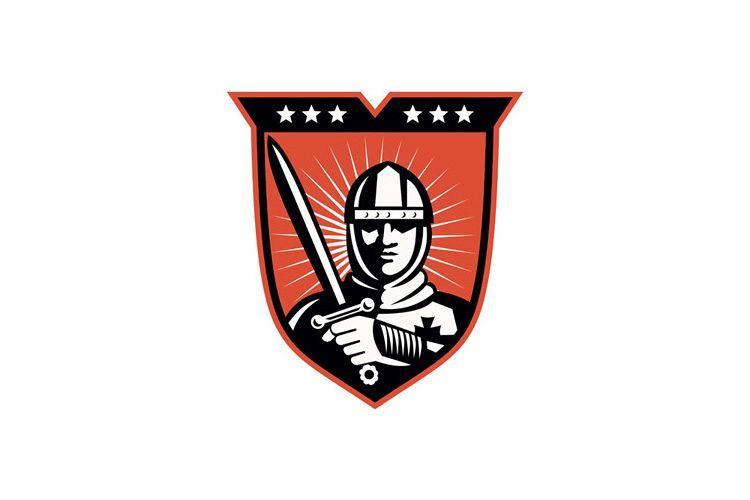 Crusader Shield Logo - Knight Crusader With Sword Shield