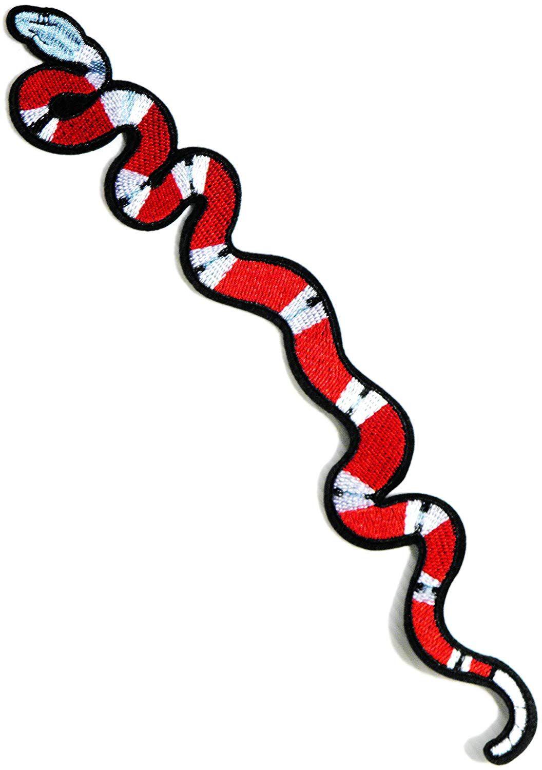 Red Snake Logo - 12.5 XXL Red Snake Animal Logo Patch Iron on Sew