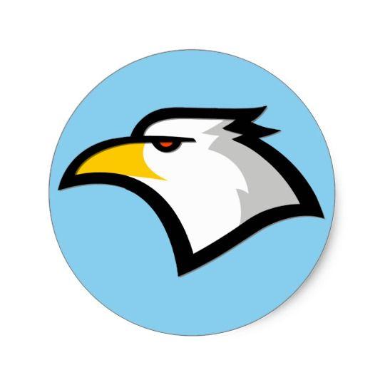 Light Blue Eagle Logo - Baby Blue Eagle Classic Round Sticker | Zazzle.com