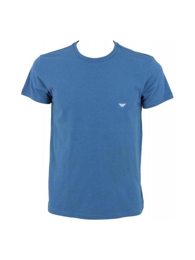 Light Blue Eagle Logo - Emporio Armani Eagle Logo T.Shirt in Blue Light - Northern Threads