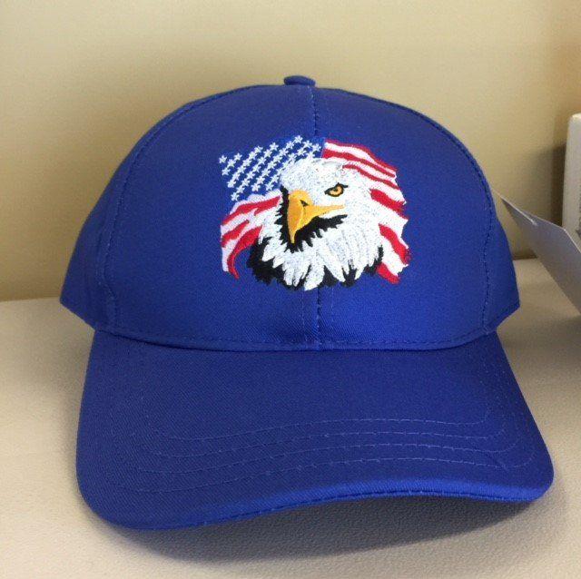 Light Blue Eagle Logo - Light Blue Eagle & Flag Cap Made in USA