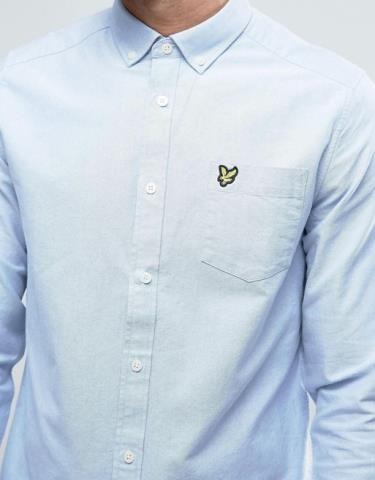 Light Blue Eagle Logo - Light Blue For Men Lyle & Scott Oxford Buttondown Regular Fit Eagle ...