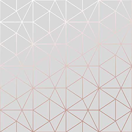 Grey and White Triangle Logo - Metro Prism Geometric Triangle Wallpaper - Grey and Rose Gold ...