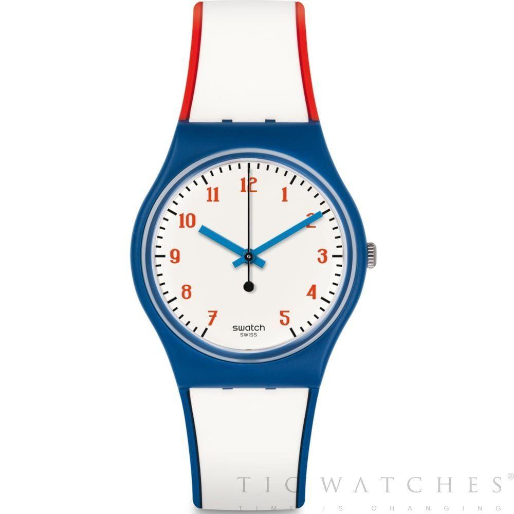 What Are Red Blue and White Logo - Swatch Gent GN248 Plein Gaz White Silicone Watch available at Tic ...