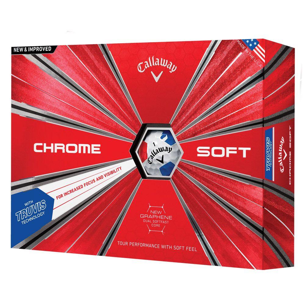 What Are Red Blue and White Logo - Callaway Chrome Soft Truvis White Red Blue Golf Balls 642125512
