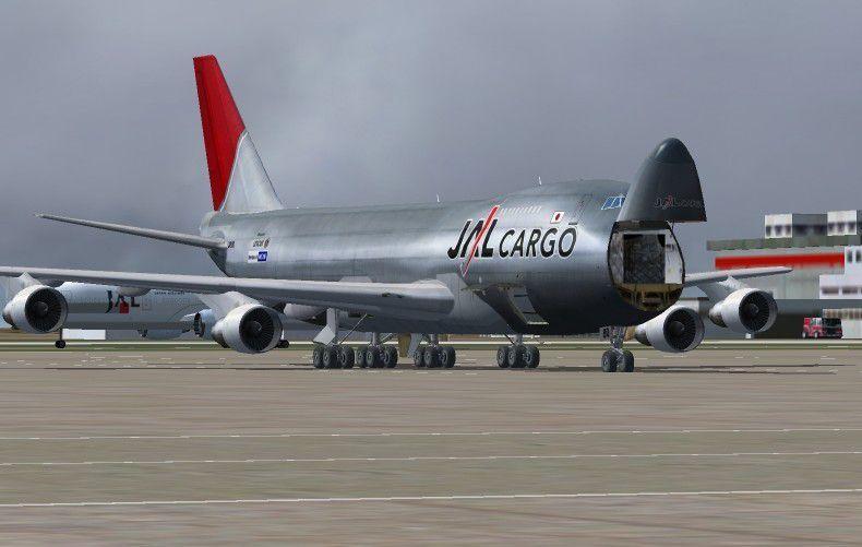 JAL Cargo Logo - Japan Airlines Cargo Boeing 747-200F for FS2004