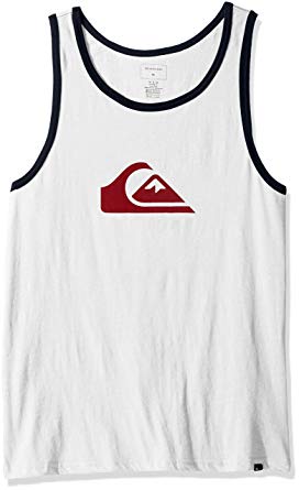 Mountain Wave Logo - Quiksilver Men's Mountain and Wave Logo Tank, White, 2XL