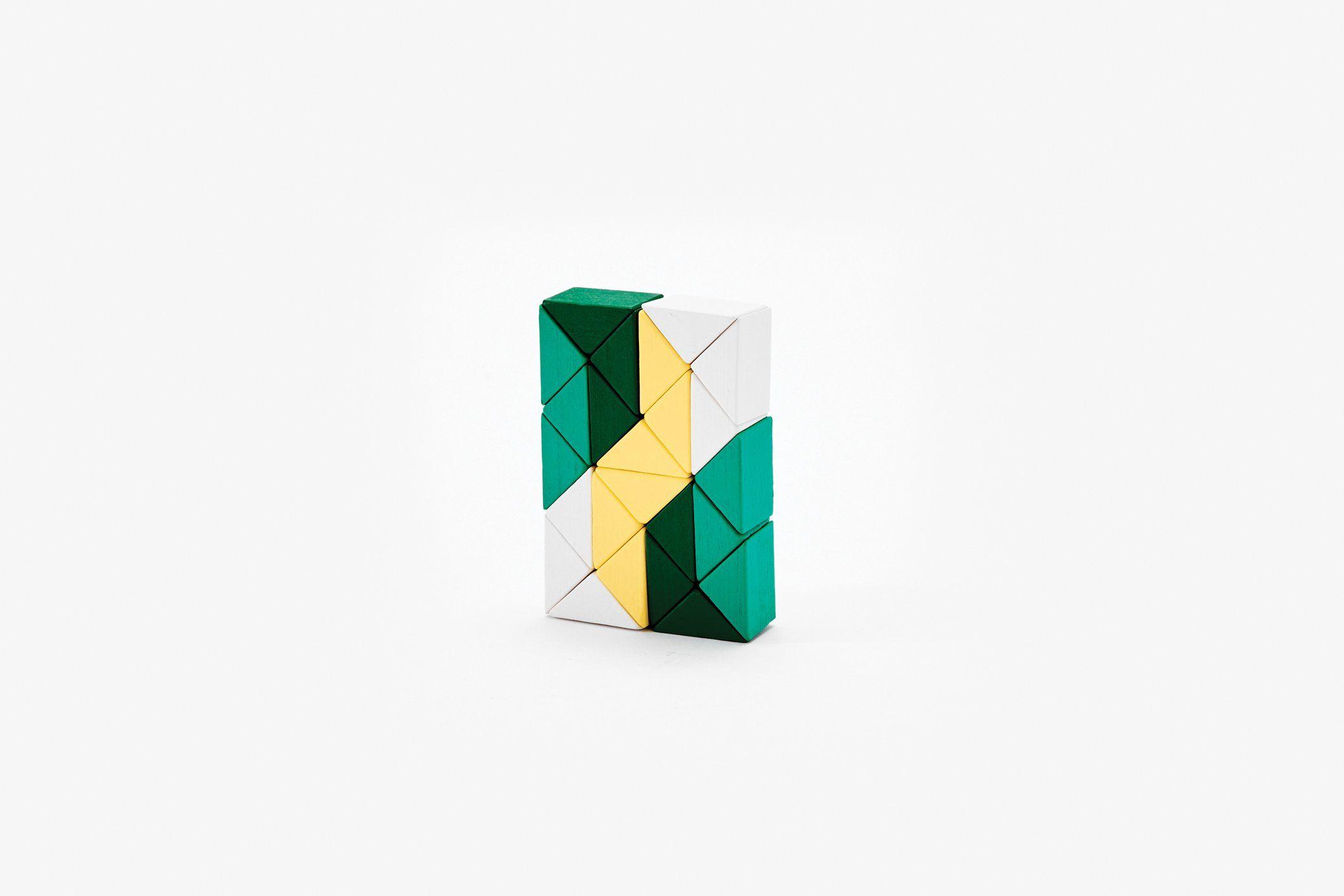 Yellow Green Triangle Logo - Areaware | Snake Block™ by Clara von Zweigbergk | Small Yellow/Green