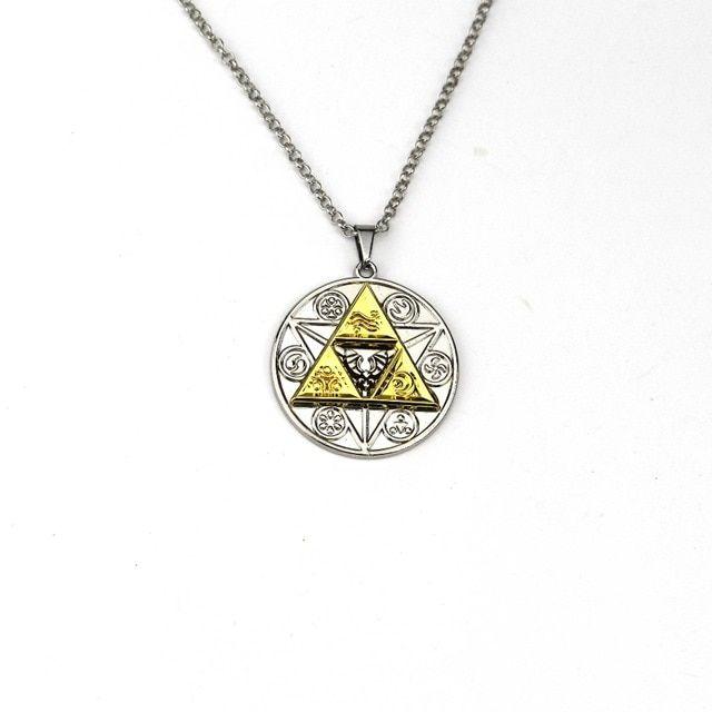 Triangle Game Logo - Legend of Zelda jewelry necklace men metal silver gold Triangle Game ...