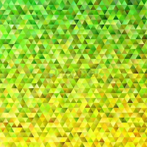 Yellow Green Triangle Logo - Abstract gradient tiled triangle pattern background - vector mosaic ...