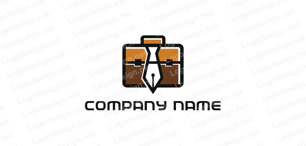 Briefcase Logo - pen nib merged with tie and briefcase | Logo Template by LogoDesign.net