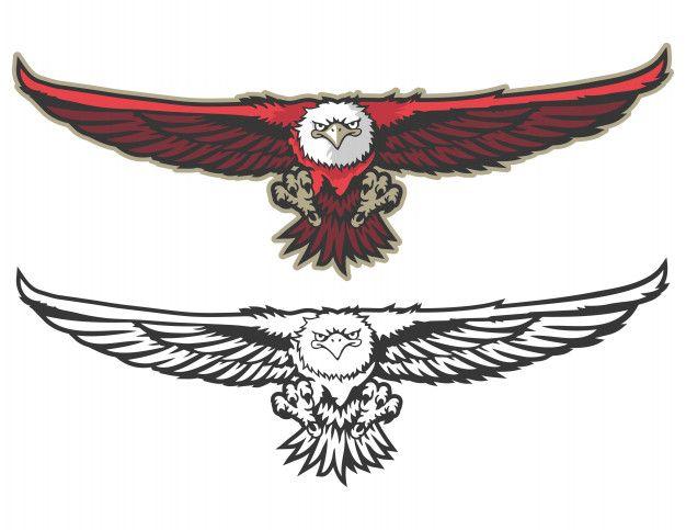 Flying Eagle Logo - Front view flying eagle sport logo mascot Vector | Premium Download
