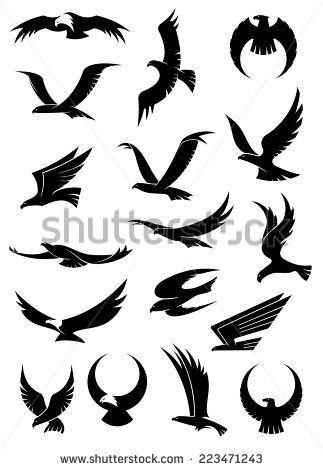 Flying Eagle Logo - Flying Eagle, Falcon And Hawk Vector Logo Icons Showing Different ...