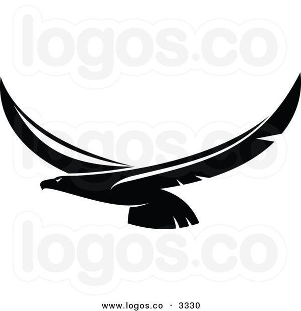 Flying Eagle Logo - Royalty Free Vector of a Black and White Flying Eagle Logo. Eagle