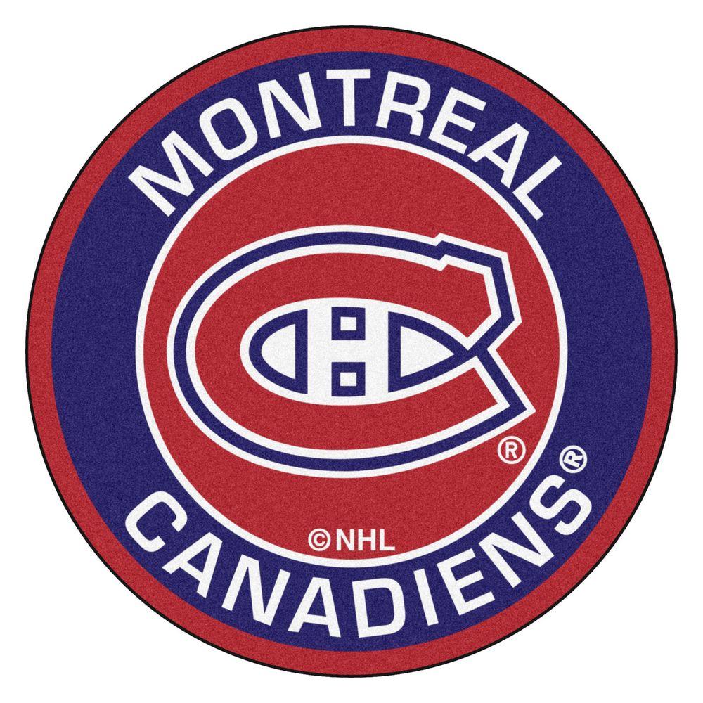 Canadiens Logo - FANMATS NHL Montreal Canadiens Navy 2 ft. x 2 ft. Round Area Rug
